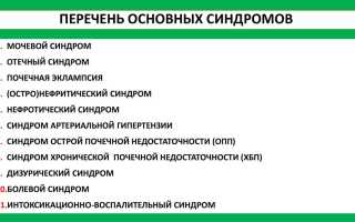 Какие синдромы при болезни почек